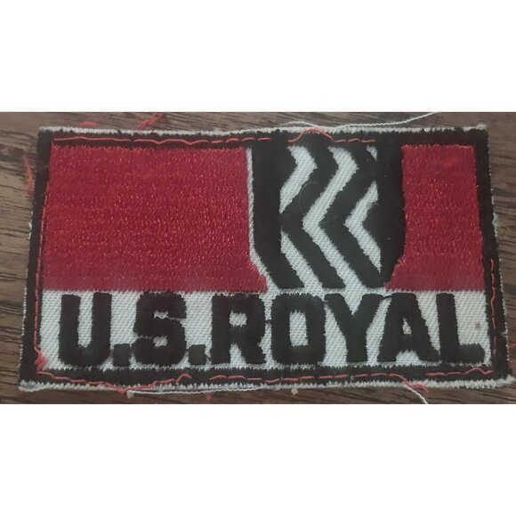 Vintage Sew-on Patch US Royal Tires Red 1970s - Picture 1 of 5